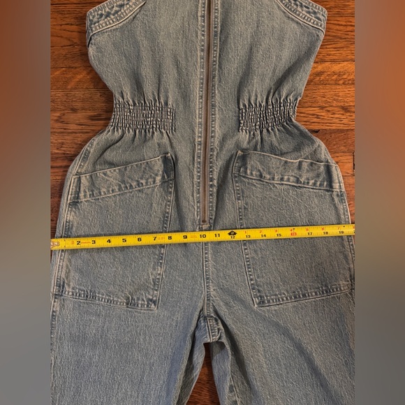 Madewell Denim Zip Smocked Waist Jumpsuit - Baisley Wash - Picture 10 of 11